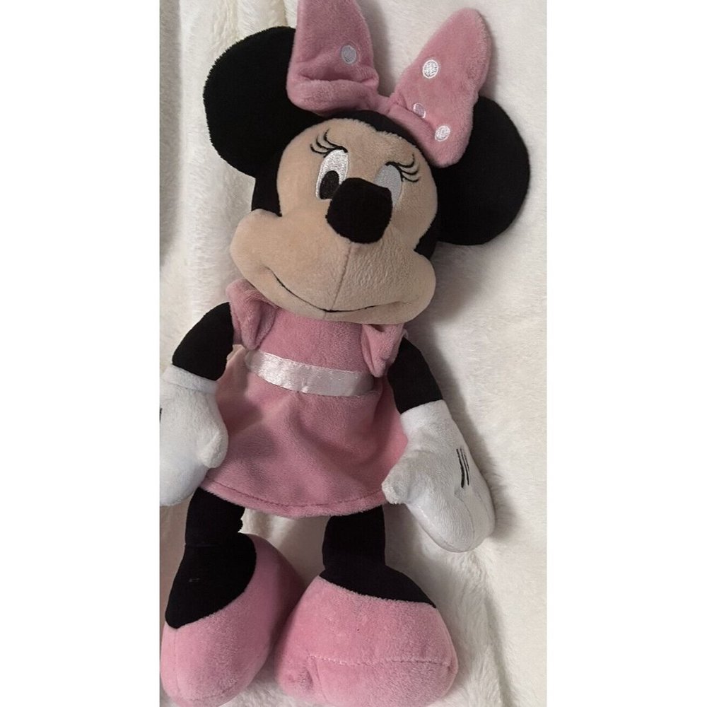 Disney Baby Minnie‎ Mouse Plush Pink Bow 15" Stuffed Animal Toy